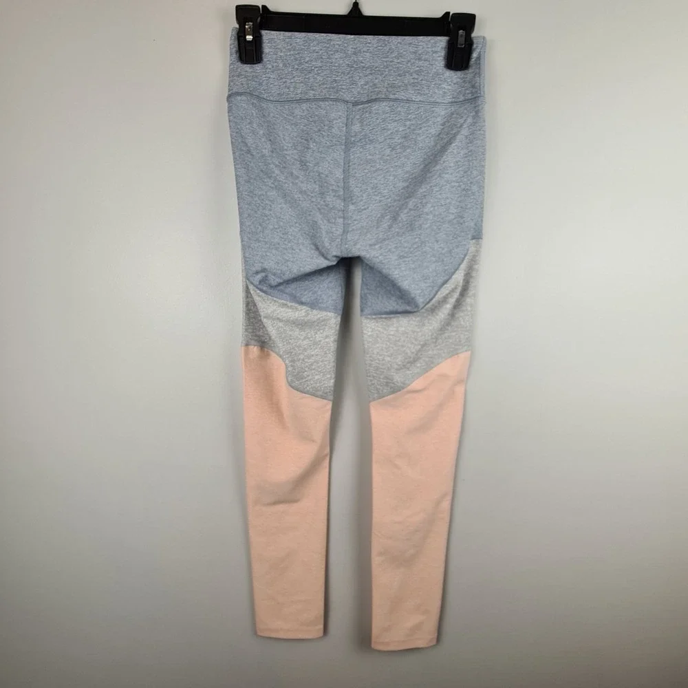 Outdoor Voices Springs 7/8 Leggings Tri Color Pink Gray Blue Small Athletic Yoga